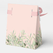 Roze Eerste Heilige Communie Elegante Groene Tinte Bedankdoosjes (Achterkant)