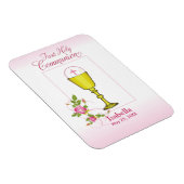 Roze Eerste Heilige Communie met Kelk en Rozen Magneet (Rechterzijde)