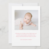 Roze eerste kerstbaby meisje fotokaart kaart (Achterkant)