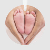 Roze Eerste Kerstbaby's Foto's Sneeuwvlokken Ornament (achterkant)