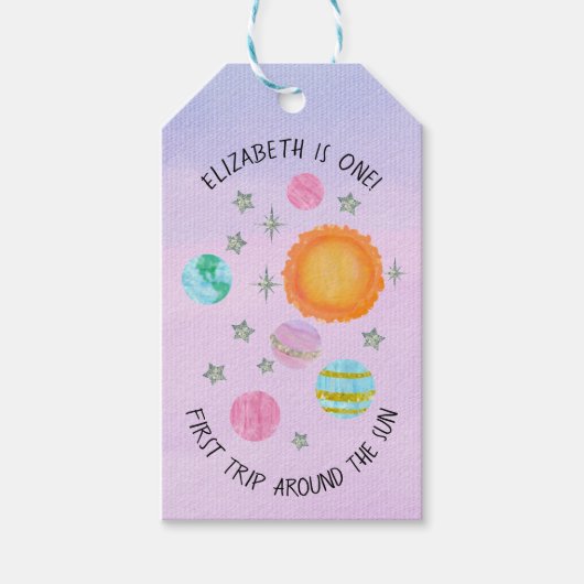 Roze eerste reis rond de eerste verjaardag van The Cadeaulabel (Voorkant)