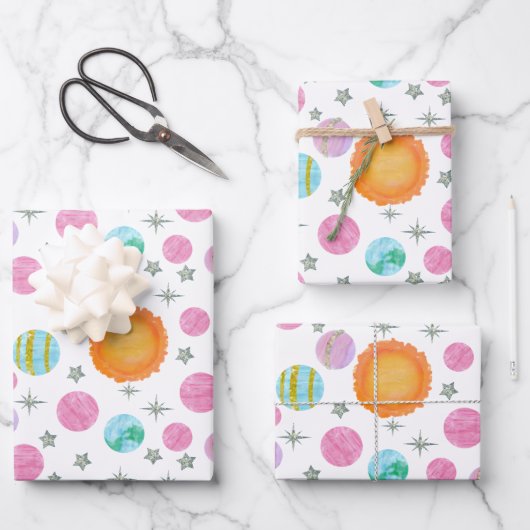 Roze eerste reis rond de eerste verjaardag van The Inpakpapier Vel (Voorkant)