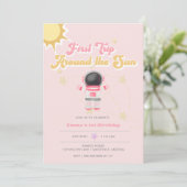 Roze eerste reis rond de eerste zondag kaart (Staand voorkant)