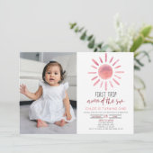 Roze eerste reis rond de eerste zondag kaart (Staand voorkant)