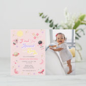 Roze eerste reis rond de eerste zondag kaart (Staand voorkant)