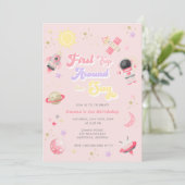 Roze eerste reis rond de eerste zondag kaart (Staand voorkant)