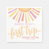 Roze eerste reis rond de eerste zondag servet (Voorkant)