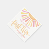 Roze eerste reis rond de eerste zondag servet (Hoek)