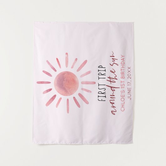 Roze eerste reis rond de eerste zondag wandkleed (Voorkant)