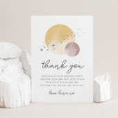 Roze eerste reis rond de zon Dank u Briefkaart