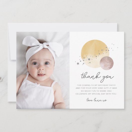 Roze eerste reis rond de zon Foto Dank u (Voorkant)