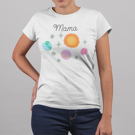 Roze eerste reis rond de zon Mama 1e verjaardag T-shirt