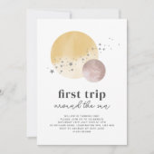 Roze eerste reis rond zondag uitnodiging (Voorkant)