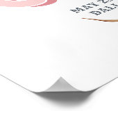 Roze Eerste Rodeo Baby Meisje 1e Verjaardag Welkom Poster (Hoek)