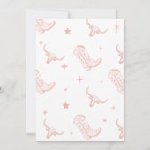 Roze eerste Rodeo verjaardagsuitnodiging Kaart (Achterkant)