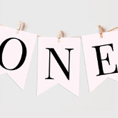 Roze Eerste Verjaardag Foto Banner ONE Thema