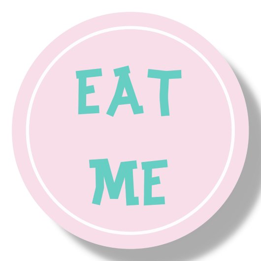 Roze eet me | ronde sticker