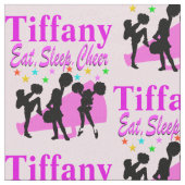 ROZE EET, SLAAP, JUICH GEPERSONALISEERDE STOF (Close Up)