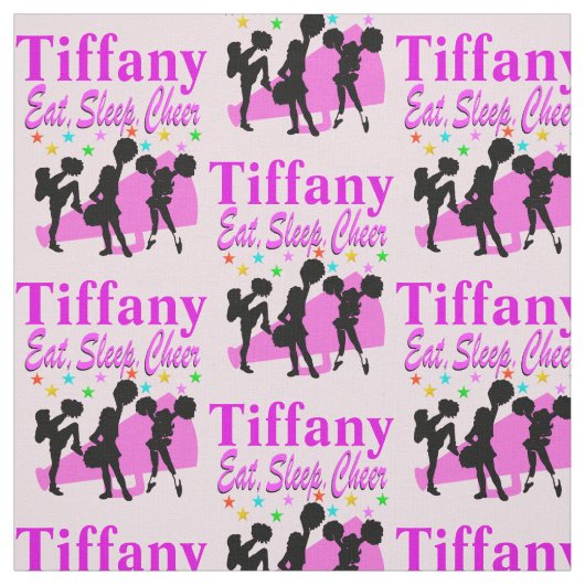 ROZE EET, SLAAP, JUICH GEPERSONALISEERDE STOF (Swatch)