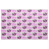 ROZE EET, SLAAP, JUICH GEPERSONALISEERDE STOF (Fat Quarter)