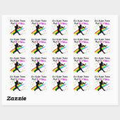 ROZE EET, SLAAP, TRAIN, PLAY SOFTBAL ONTWERP VIERKANTE STICKER (Vel)