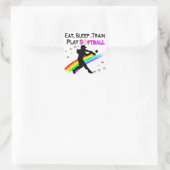 ROZE EET, SLAAP, TRAIN, PLAY SOFTBAL ONTWERP VIERKANTE STICKER (Tas)