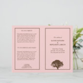 Roze, eeuwige eikenboom, bruin, eenvoudig trouwpro (Staand voorkant)