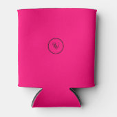 Roze effen kleur neon monogram modern trendy blikjeskoeler (Voorkant)