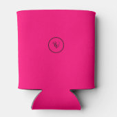 Roze effen kleur neon monogram modern trendy blikjeskoeler (Achterkant)