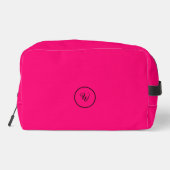 Roze effen kleur neon monogram modern trendy toilettasje (Achterkant)