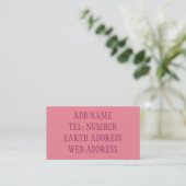 Roze effen visitekaartje (Staand voorkant)
