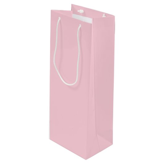 Roze Effenkleur Millennial Wijn Cadeautas (Voorkant Gekanteld)