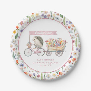 Roze egel Baby shower Borden – lokaal geteeld Papieren Bordje