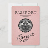 Roze Egyptisch Paspoort Trouwen Save the Date (Voorkant)