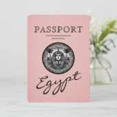 Roze Egyptisch paspoort trouwuitnodiging Kaart (Staand voorkant)