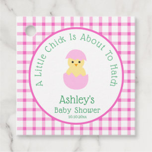 Roze Ei Kuiken Uitbroeden Meisje Baby Shower Bedankjes Labels