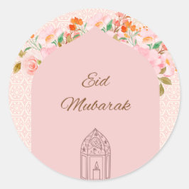 Roze Eid mubark Ronde Sticker
