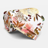 Roze eiende gebroken witte rozen bloemen Stropdas (Opgerold)