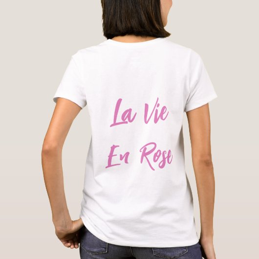 Roze Eiffel Tour T-shirt (Achterkant)