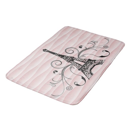 Roze Eiffel Towel Flourish Bath Mat (Gekanteld)
