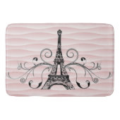 Roze Eiffel Towel Flourish Bath Mat (Voorkant)