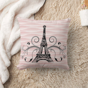 Roze Eiffel Towel Flourish Pillow Kussen