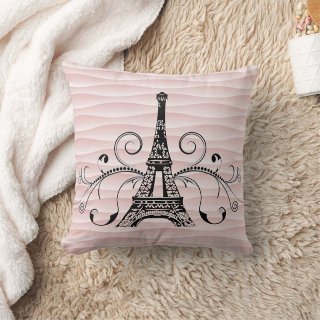 Roze Eiffel Towel Flourish Pillow Kussen (Deken)