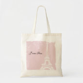 Roze Eiffel Tower Canvas tas (Voorkant)
