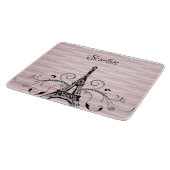 Roze Eiffel Tower Flourish Cutting Board Snijplank (Hoek)