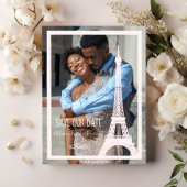 Roze Eiffel Tower Foto slaat de datum aankondiging