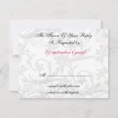 Roze Eiffel tower franse bruiloft rsvp kaart (Achterkant)