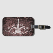Roze Eiffel Tower Grunge Bagagelabel (Voorkant (horizontaal))