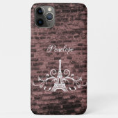 Roze Eiffel Tower Grunge Hoesje-Mate iPhone Case (Achterkant)