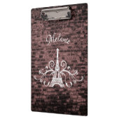 Roze Eiffel Tower Grunge Klembord (Links)